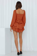 Ladies Lantern Sleeves Square Neck Daily Romper GKAF - SWEETKAMA