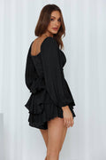 Ladies Lantern Sleeves Square Neck Daily Romper GKAF - SWEETKAMA