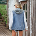 Ladies Lapel Pockets Denim Daily Jacket Vest MN2111 - SWEETKAMA