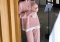 Ladies Lapel V-Neck Sweater and Pants 2PCS Set 8366 - SWEETKAMA