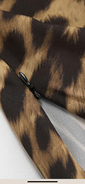 Ladies Leopard Print Mermaid Hem Skirt GG010 - SWEETKAMA