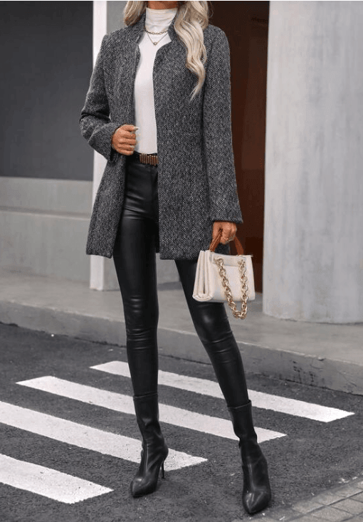 Ladies Long Sleeves Open Daily Coat SK08224 - SWEETKAMA