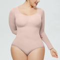 Ladies Long Sleeves Solid Color Daily Bodysuit 32739 - SWEETKAMA
