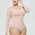 Ladies Long Sleeves Solid Color Daily Bodysuit 32739 - SWEETKAMA