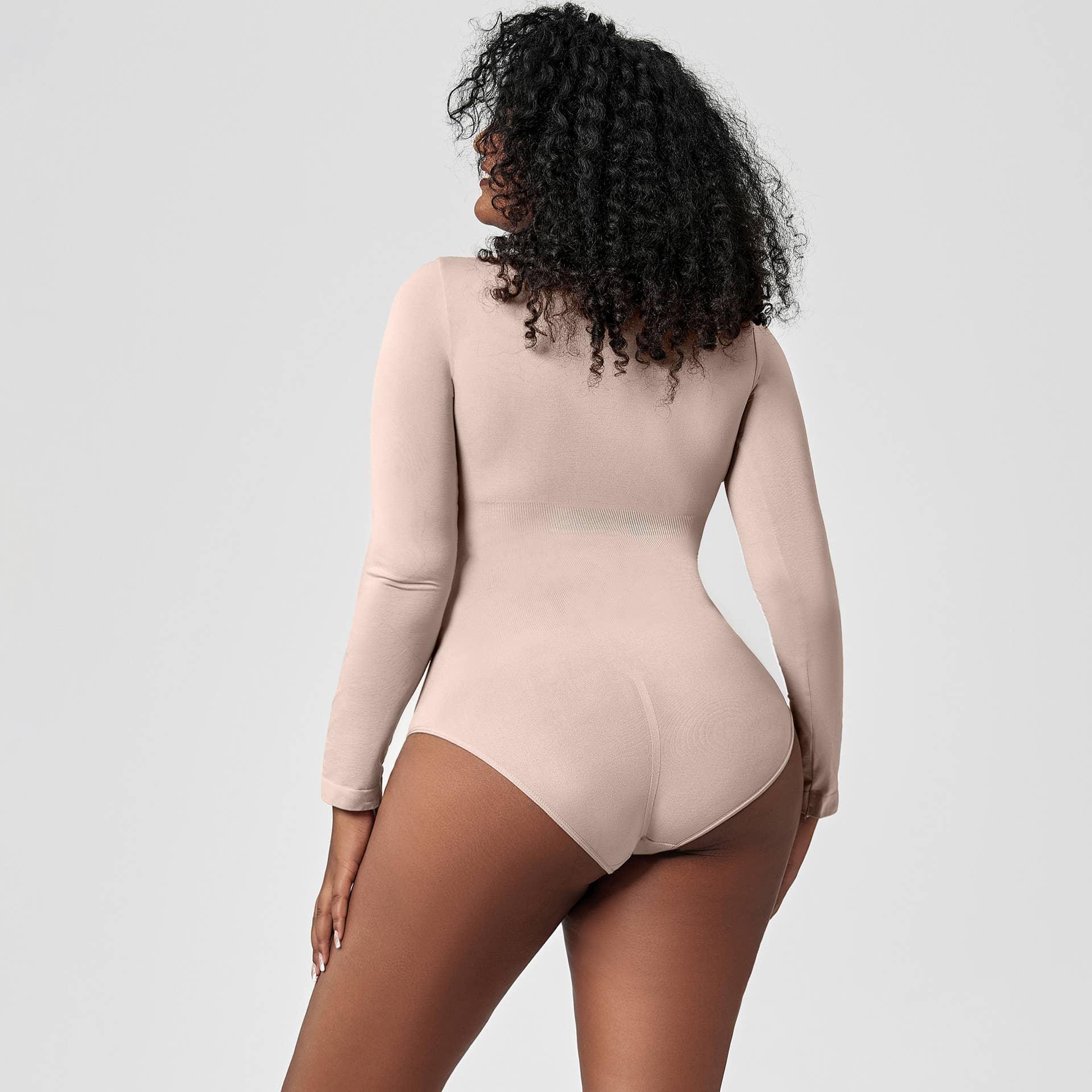 Ladies Long Sleeves Solid Color Daily Bodysuit 32739 - SWEETKAMA