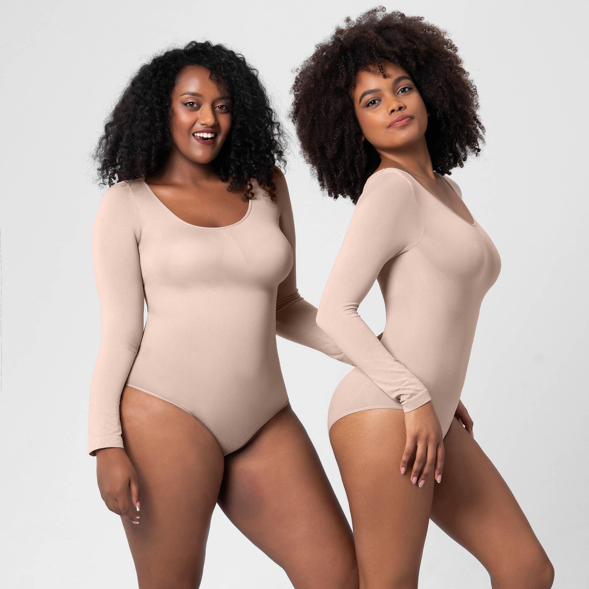 Ladies Long Sleeves Solid Color Daily Bodysuit 32739 - SWEETKAMA