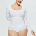 Ladies Long Sleeves Solid Color Daily Bodysuit 32739 - SWEETKAMA