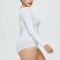 Ladies Long Sleeves Solid Color Daily Bodysuit 32739 - SWEETKAMA