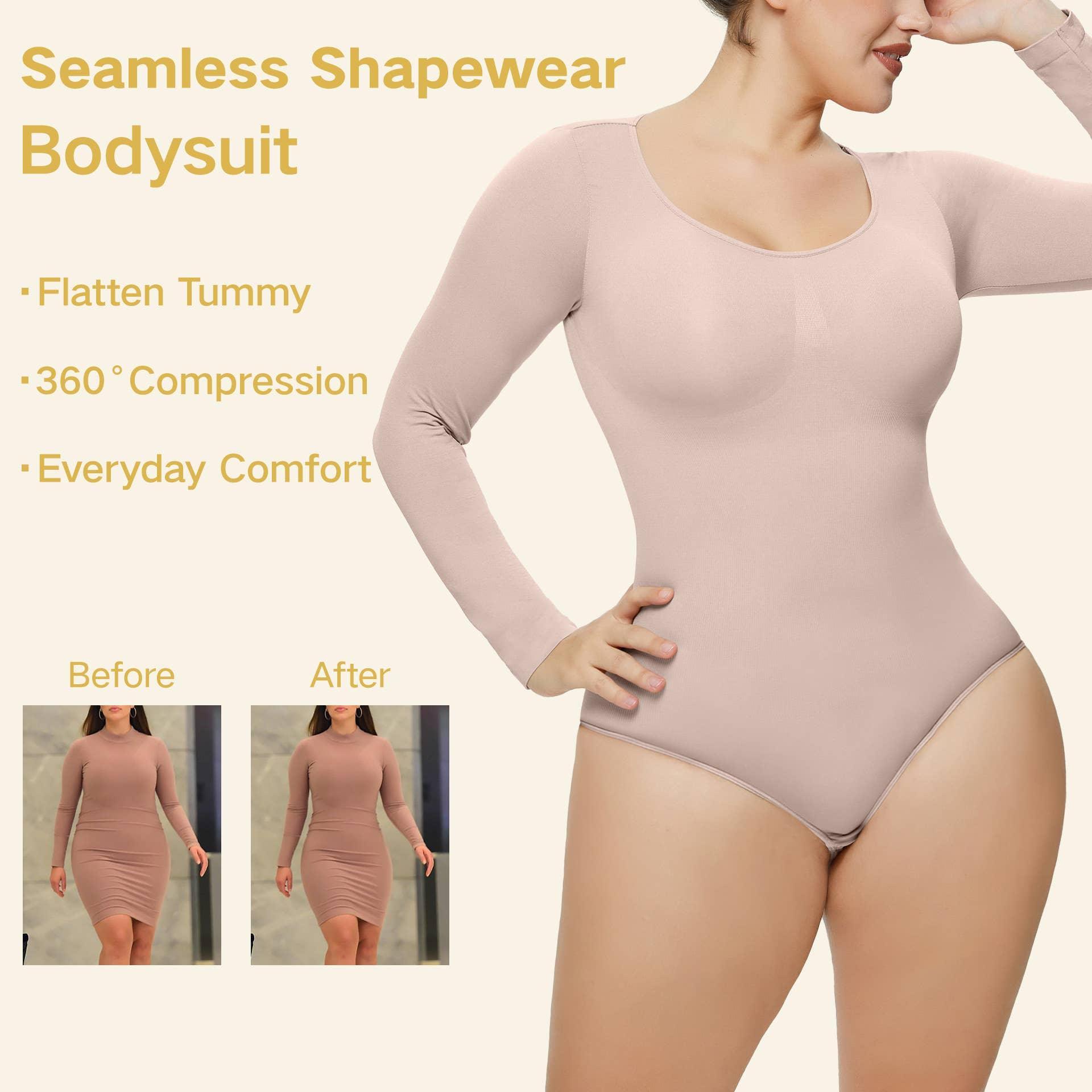 Ladies Long Sleeves Solid Color Daily Bodysuit 32739 - SWEETKAMA