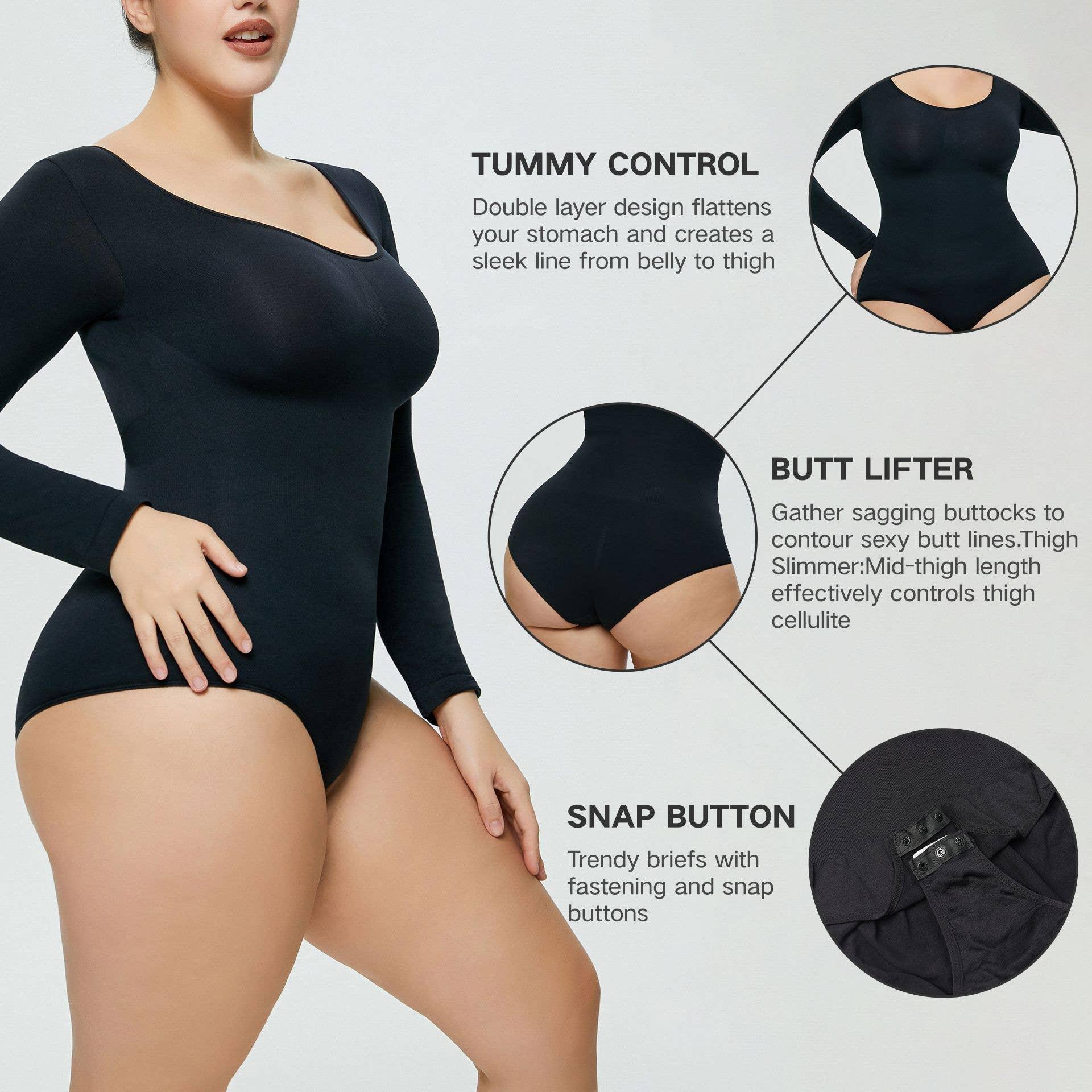 Ladies Long Sleeves Solid Color Daily Bodysuit 32739 - SWEETKAMA