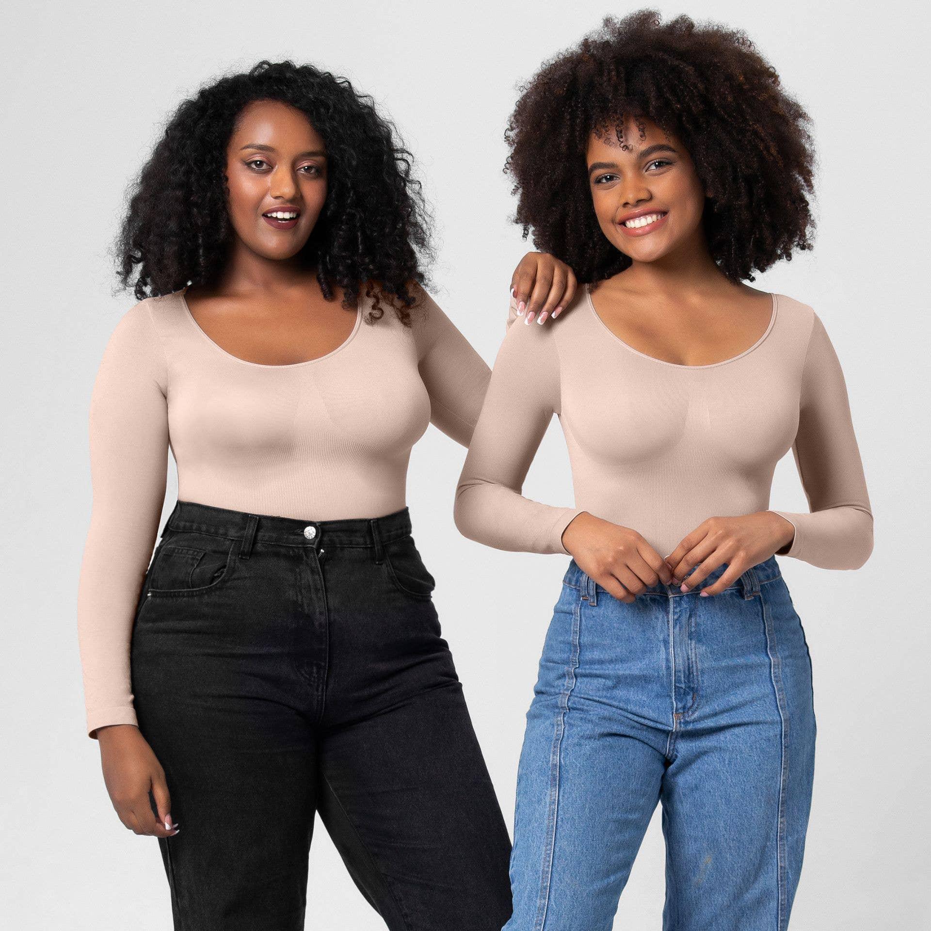 Ladies Long Sleeves Solid Color Daily Bodysuit 32739 - SWEETKAMA