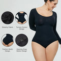 Ladies Long Sleeves Solid Color Daily Bodysuit 32739 - SWEETKAMA