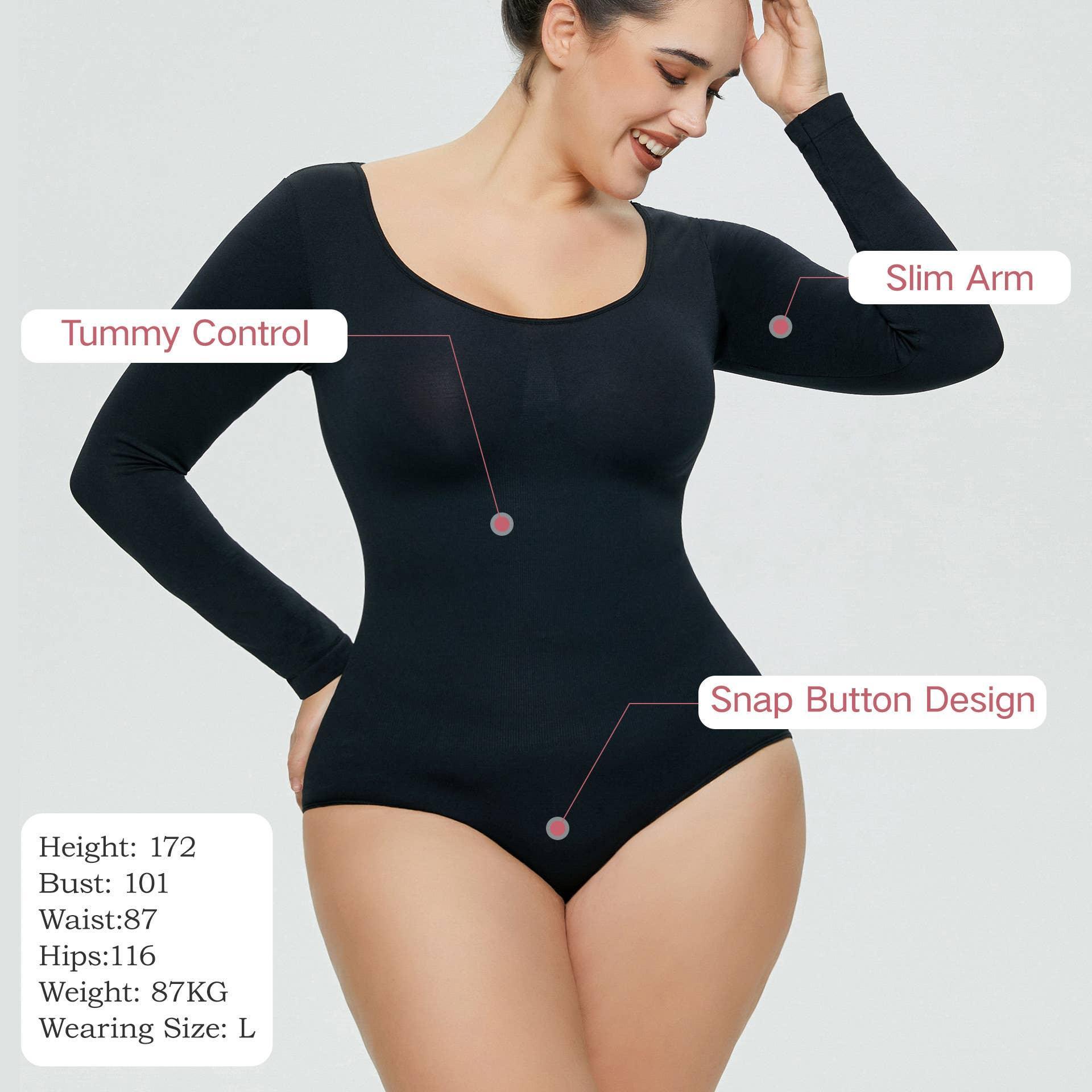 Ladies Long Sleeves Solid Color Daily Bodysuit 32739 - SWEETKAMA
