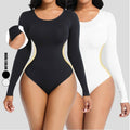 Ladies Long Sleeves Solid Color Daily Bodysuit 32739 - SWEETKAMA