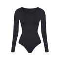 Ladies Long Sleeves Solid Color Daily Bodysuit 32739 - SWEETKAMA