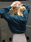 Ladies Long Sleeves Zip Collar Pocket Hoodie EWQD - SWEETKAMA