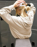 Ladies Long Sleeves Zip Collar Pocket Hoodie EWQD - SWEETKAMA