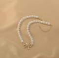 Ladies Lux Fake Pearl Bowknot Necklace SKAJ015 - SWEETKAMA