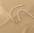 Ladies Lux Fake Pearl Bowknot Necklace SKAJ015 - SWEETKAMA