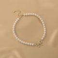 Ladies Lux Fake Pearl Bowknot Necklace SKAJ015 - SWEETKAMA