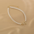 Ladies Lux Fake Pearl Bowknot Necklace SKAJ015 - SWEETKAMA