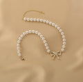 Ladies Lux Fake Pearl Bowknot Necklace SKAJ015 - SWEETKAMA