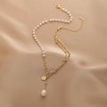 Ladies Lux Golden Beads and Pearl Necklace SKAJ001 - SWEETKAMA