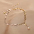 Ladies Lux Golden Beads and Pearl Necklace SKAJ001 - SWEETKAMA