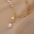 Ladies Lux Golden Beads and Pearl Necklace SKAJ001 - SWEETKAMA
