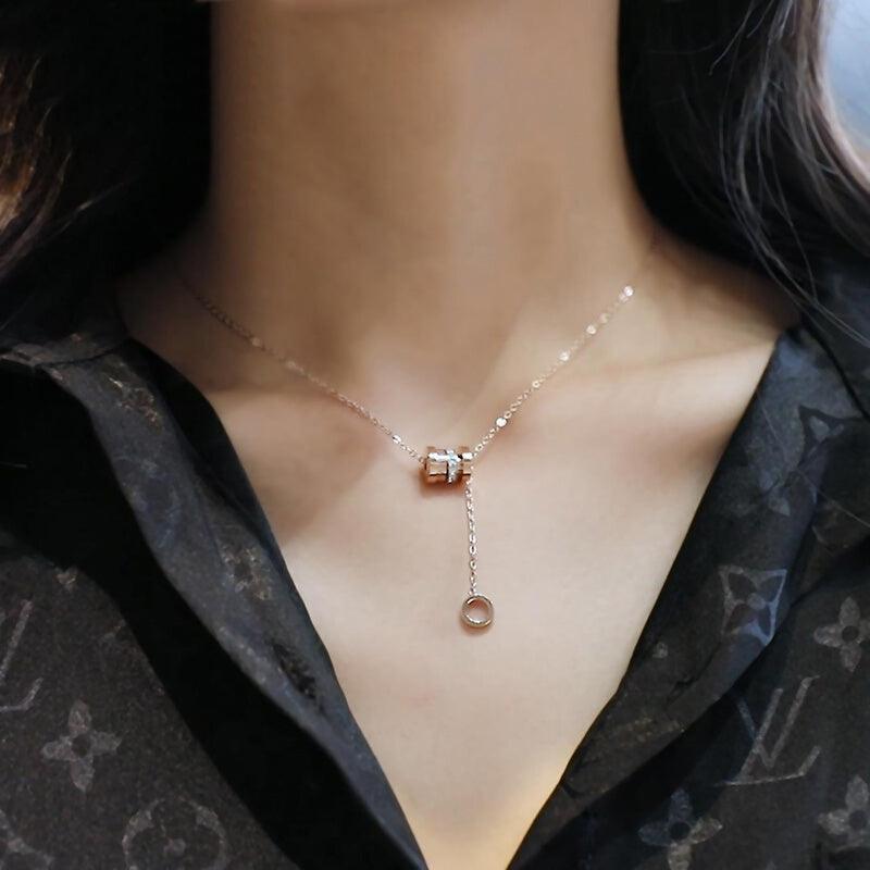 Ladies Lux Golden Chain Pendant Necklace SKAJ011 - SWEETKAMA