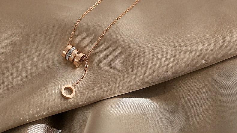 Ladies Lux Golden Chain Pendant Necklace SKAJ011 - SWEETKAMA