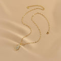 Ladies Lux Golden Leaf Pendant Necklace SKAJ024 - SWEETKAMA
