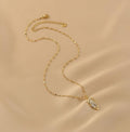 Ladies Lux Golden Leaf Pendant Necklace SKAJ024 - SWEETKAMA