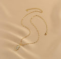 Ladies Lux Golden Leaf Pendant Necklace SKAJ024 - SWEETKAMA