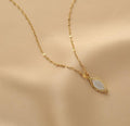 Ladies Lux Golden Leaf Pendant Necklace SKAJ024 - SWEETKAMA