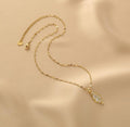 Ladies Lux Golden Leaf Pendant Necklace SKAJ024 - SWEETKAMA