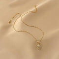 Ladies Lux Golden Leaf Pendant Necklace SKAJ024 - SWEETKAMA