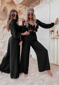 Ladies Mid Lantern Sleeves Daily Top Pants 2PCS Set GZN - SWEETKAMA