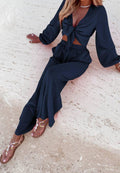 Ladies Mid Lantern Sleeves Daily Top Pants 2PCS Set GZN - SWEETKAMA