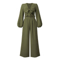 Ladies Mid Lantern Sleeves Daily Top Pants 2PCS Set GZN - SWEETKAMA