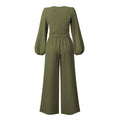 Ladies Mid Lantern Sleeves Daily Top Pants 2PCS Set GZN - SWEETKAMA