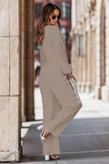 Ladies Mid Lantern Sleeves Daily Top Pants 2PCS Set GZN - SWEETKAMA