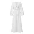 Ladies Mid Lantern Sleeves Daily Top Pants 2PCS Set GZN - SWEETKAMA