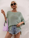 Ladies Mid Sleeves Hollow Out Daily Blouse E2290 - SWEETKAMA