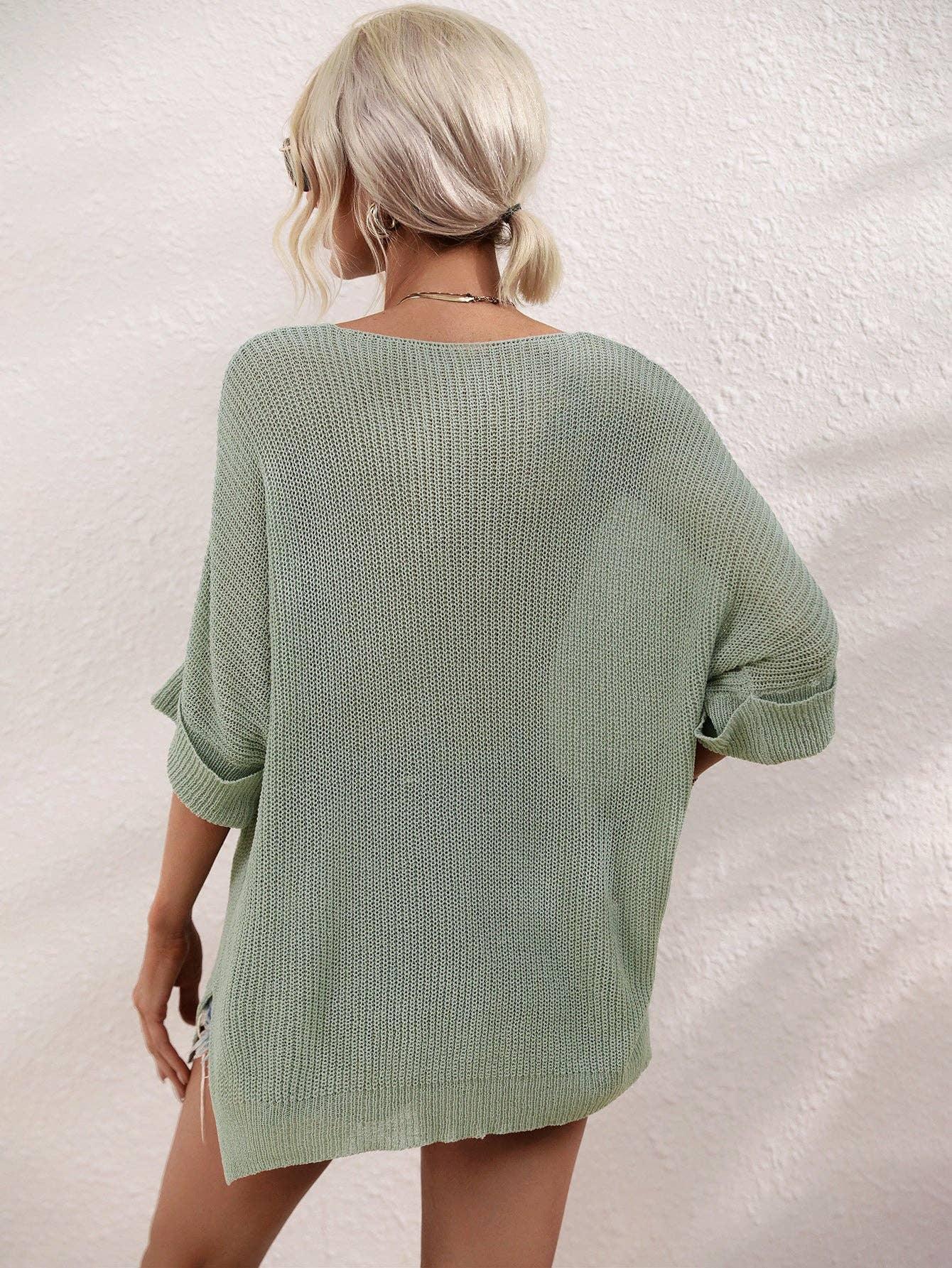 Ladies Mid Sleeves Hollow Out Daily Blouse E2290 - SWEETKAMA
