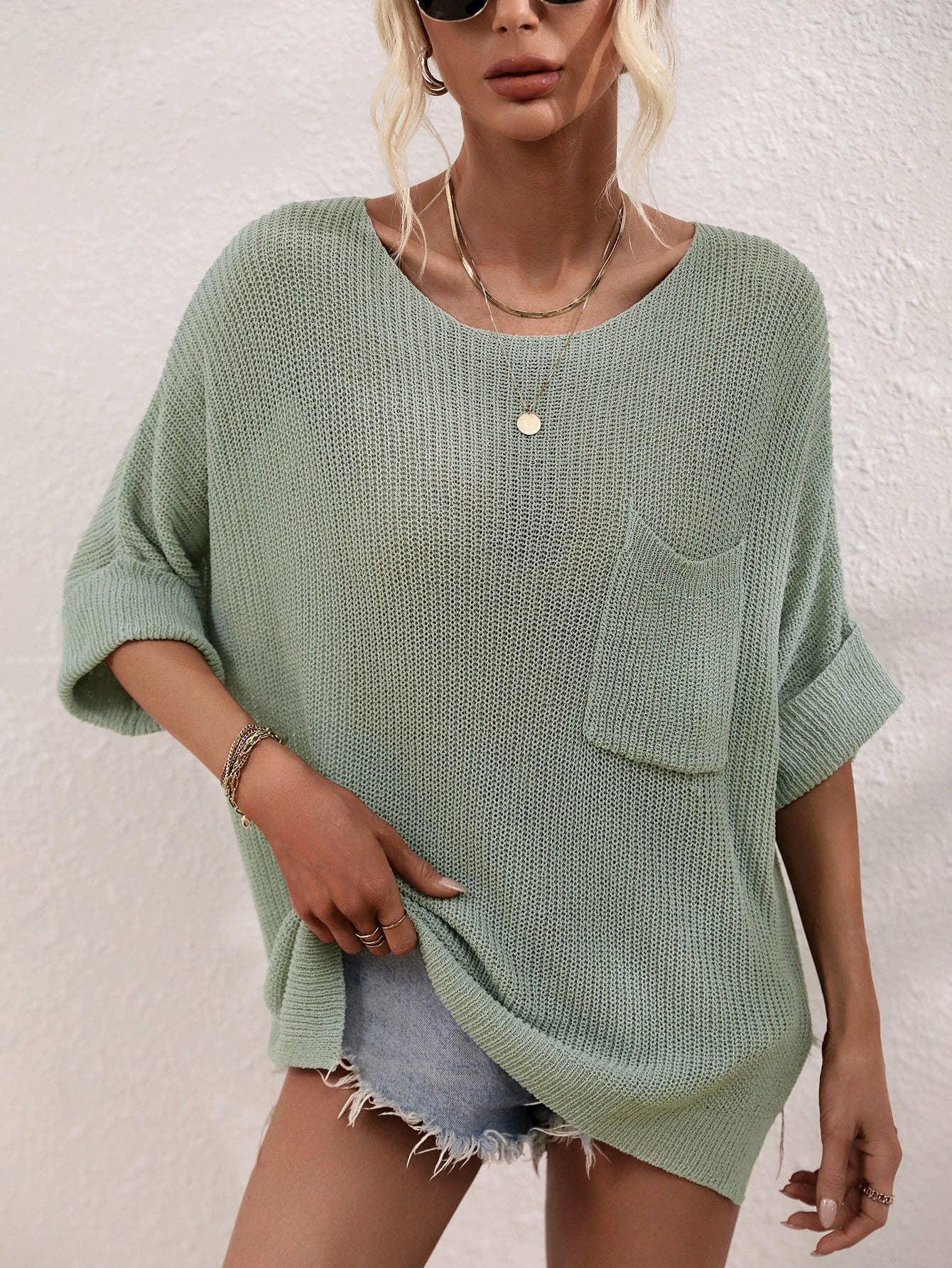 Ladies Mid Sleeves Hollow Out Daily Blouse E2290 - SWEETKAMA