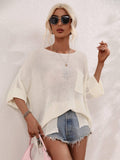 Ladies Mid Sleeves Hollow Out Daily Blouse E2290 - SWEETKAMA