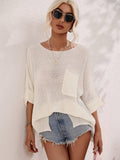 Ladies Mid Sleeves Hollow Out Daily Blouse E2290 - SWEETKAMA