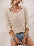 Ladies Mid Sleeves Hollow Out Daily Blouse E2290 - SWEETKAMA