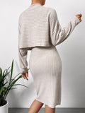 Ladies Mock Neck Crop Tee and Slip Dress G1086 - SWEETKAMA